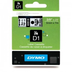 DYMO 40910 D1 Yedek Şerit 9mm x 7m Şeffaf/Siyah