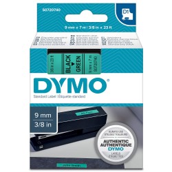 DYMO 40919 D1 Yedek Şerit 9mm x 7m Yeşil/Siyah