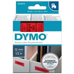 DYMO 45017 D1 Yedek Şerit 12mm x 7m Kırmızı/Siyah
